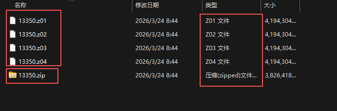 分卷压缩文件示意图